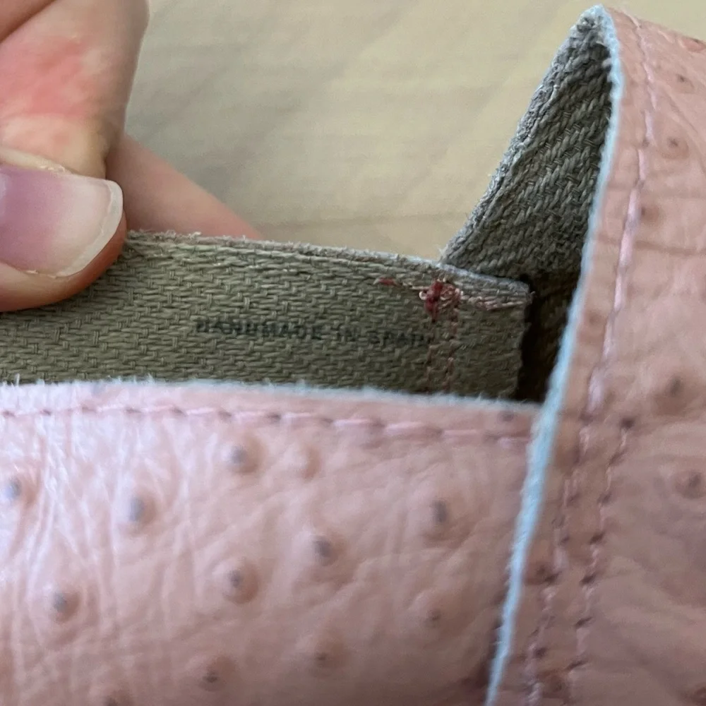 Anthropologie Selected Femme Pink Ostrich Leather Espadrilles EU 38 (7.5) - Picture 8 of 10
